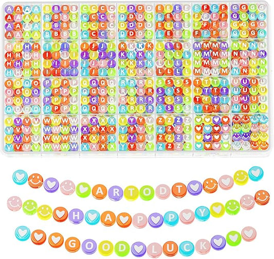 ARTDOT 1400 Pieces Letter Beads for Friendship Bracelets Making Kit, 28 Styles Assortment Jewelry Making Supplies Alphabet Beads Set with Cases Preppy Crafts Gifts