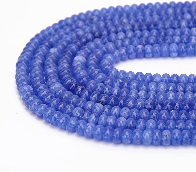 2 Strands (150PCs) Sky Blue Jade Rondelle Beads, 5 * 8mm Gemstone Loose Spacer Abacus Disk Beads for DIY Bracelet Necklace Earrings Jewelry Making, Craft Supplies Beading Kit