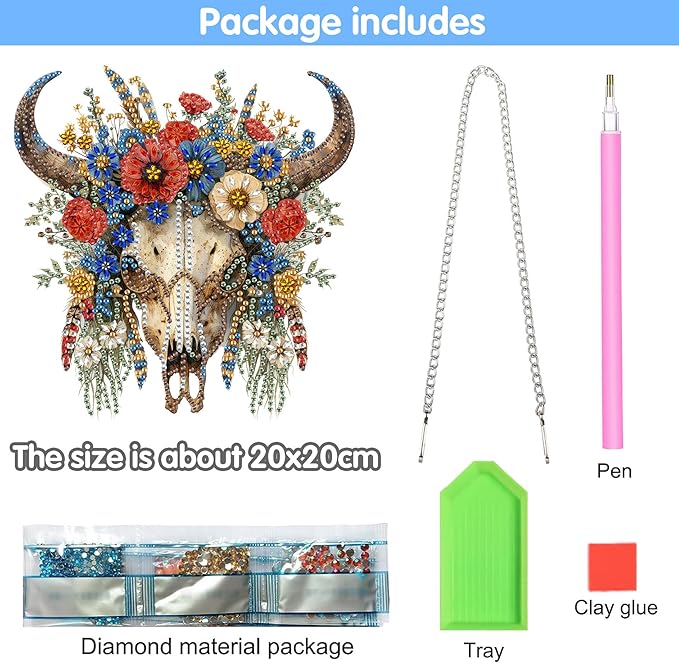 Reofrey Hanging Diamond Art Kits for Adults– 8x8Inch Sheeps Flowers Hanging Ornament Acrylic Board Double Sided Pattern Crystal Diamond Art Suncatcher Pendant, for Home Window Decoration Handmade Gift