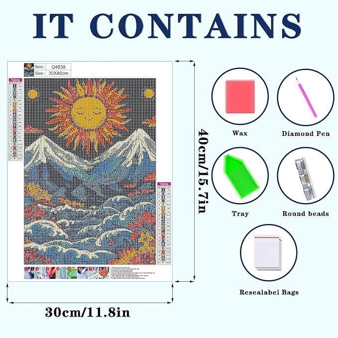 DOTZSO Abstract Diamond Painting Kits for Adults, Easy DIY 5D Round Full Drill Diamond Art kit Diamond Dot Crystal Gem Art and Craft for Beginners Home Wall Decor 12x16 Inches