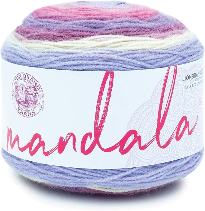 Lion Brand Yarn, Mandala DK Lightweight Yarn for Knitting, Crochet, and Crafts, Wood Nymph, 1 Pack, Self-Striping Acrylic Fiber for Baby Blankets, Multicolor Shawls and Variegated Cardigans