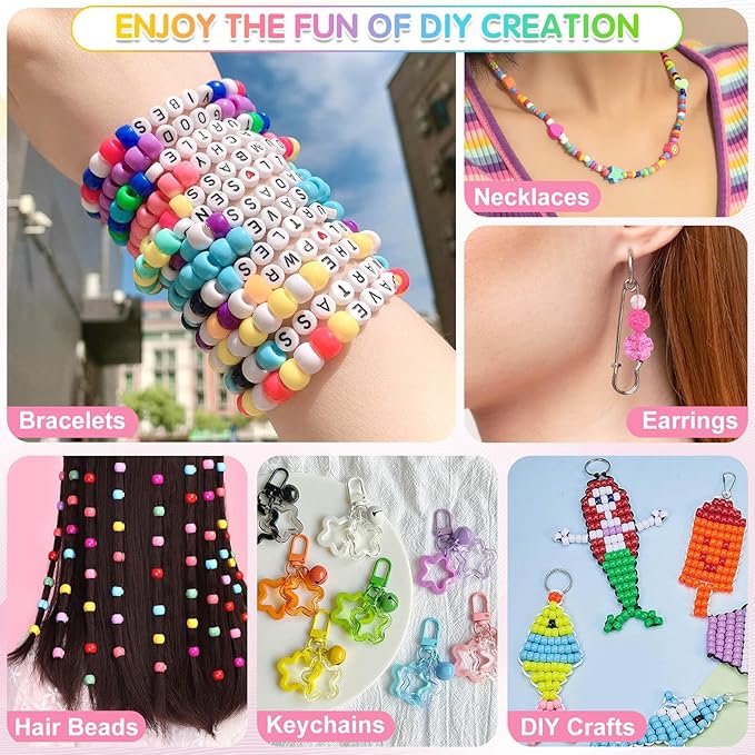 3123Pcs Assorted Acrylic Beads Kit for DIY Bracelets Making with Cute Candy Butterfly Flower Heart Kawaii Color Bead Charms for Creativity Fun Jewelry Craft Aesthetic to Make Necklaces Keychains