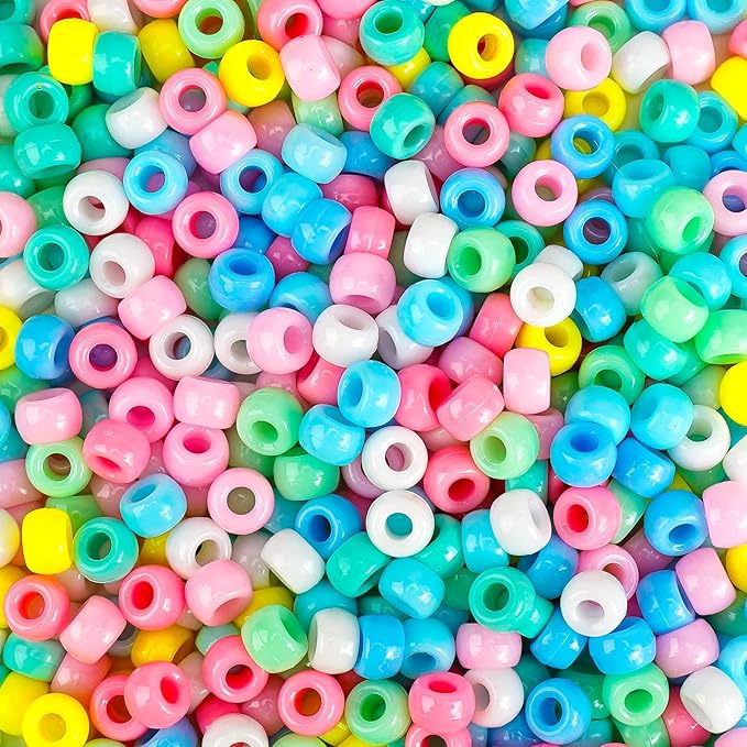 pony beads 1000+pcs acrylic kandi beads refill plastic pastel beads pony beads for diy crafts braids bracelets mixed macaron color beads1