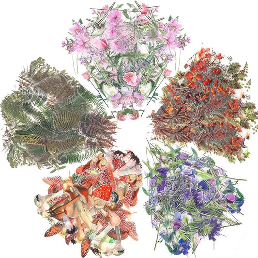 pengxiaomei 200 Pcs Floral Scrapbooking Vintage Stickers, Self-Adhesive Flowers Stickers for Journaling Card Making Scrapbook Style Wall Notebook Letters Window DIY (Mixed Style) Assorted, Multicolor