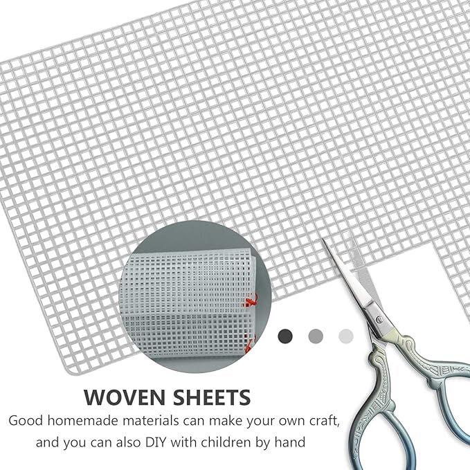 EXCEART 12 Pieces Mesh Clear Plastic Canvas Sheets Crossbody DIY Sewing Kit Form Cross Stitch Kits for Making Handmade Purse Bag Crafting, Yarn, Knit and Crochet Projects Accessory