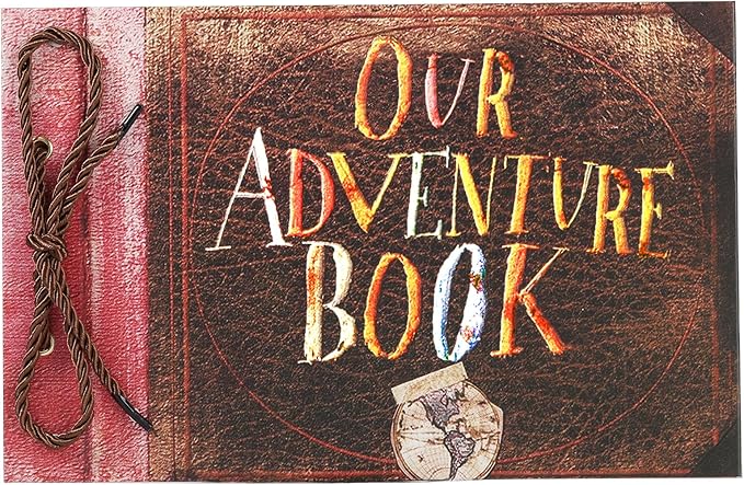 Our Adventure Book Scrapbook Photo Album Travel Journal Book,Retro Style Embossed Cover,Photo Book Kit,Memory Book,Travel Diary