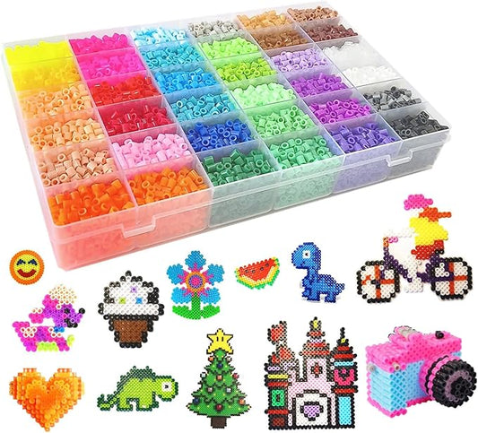 vytung 11000pcs fuse beads kit 36 colors 5mm,plastic beads and iron for fuse bead refill pack