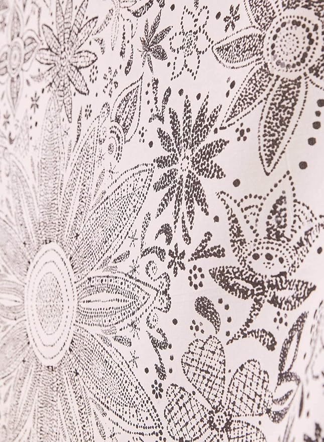 neasow bohemian tapestry wall hanging, beige white floral tapestry with dotted daisy medallion print bedroom boho hippie home decor, 60×60 inches