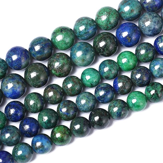 8mm 45pcs Natural Gemstone Beads Lapis Lazuli Chrysocolla Phoenix Stone Round Loose Beads for Jewelry Making DIY Bracelet Necklace