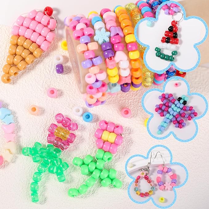 8000 pcs pony beads for bracelet multi-colored making beads bulk for hair braiding diy crafts kandi jewelry key chains and ornaments decorations boxed (golden, x-large)