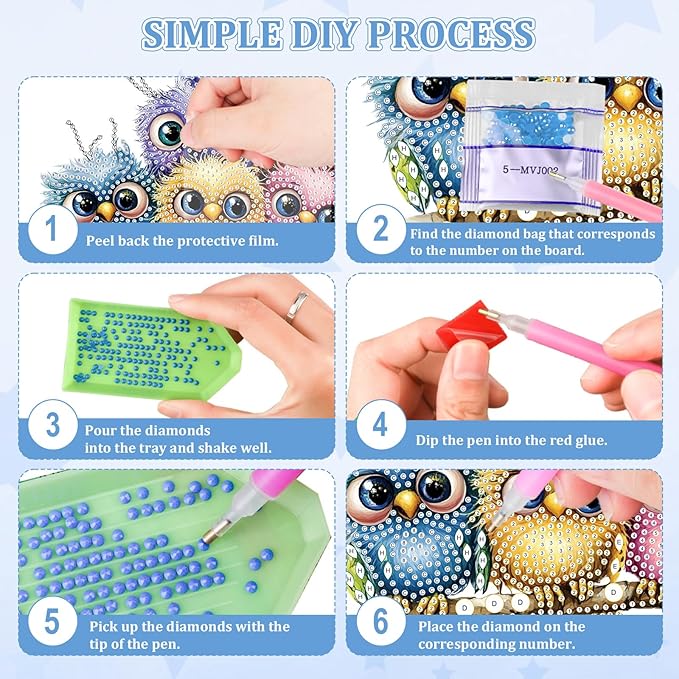 KEYIFA Diamond Painting Desktop Ornament, DIY Colorful Bird Diamond Art for Adults Beginner, Gem Arts Table Decor Special Shaped Rhinestone Crafts Home Desk Decoration Gift, Double Sided