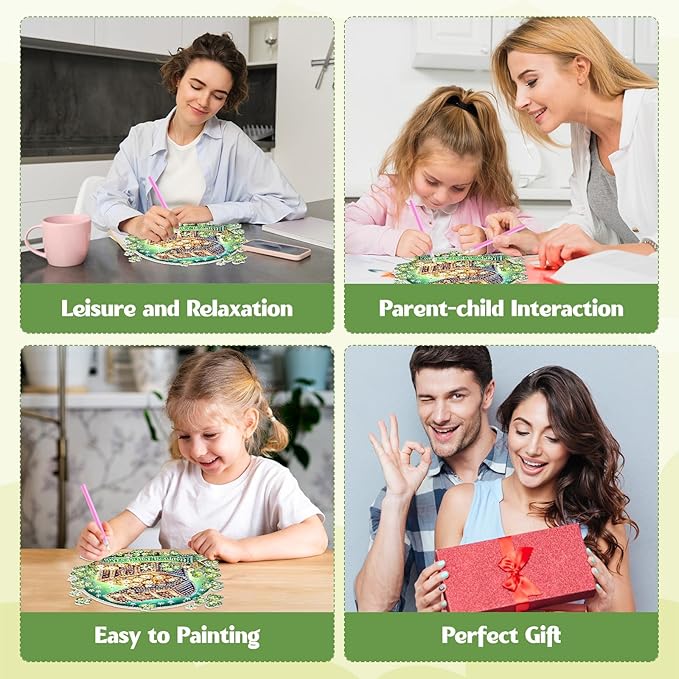 GHHKUD Clover Diamond Art Hanging Kit for Adults, DIY Double Sided Diamond Painting Hanging St.Patrick's Day, Special Shaped Acrylic Ornaments Pendants for Window Home Garden Wall