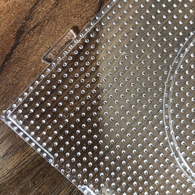 4PCS 2.6MM Fuse Beads Boards Large Square Clear Plastic Pegboards Kits Iron Beads for Aldult DIY Make Craft with 5 Ironing Paper