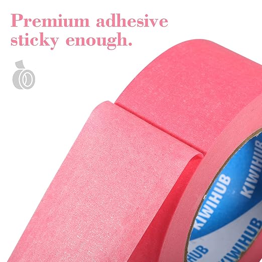 Pink Painters Tape,2 inch x 60 Yards x 3 Rolls (180 Yards Total) - Medium Adhesive Masking Tape for Painting,Labeling,DIY Crafting,Decoration and School Projects