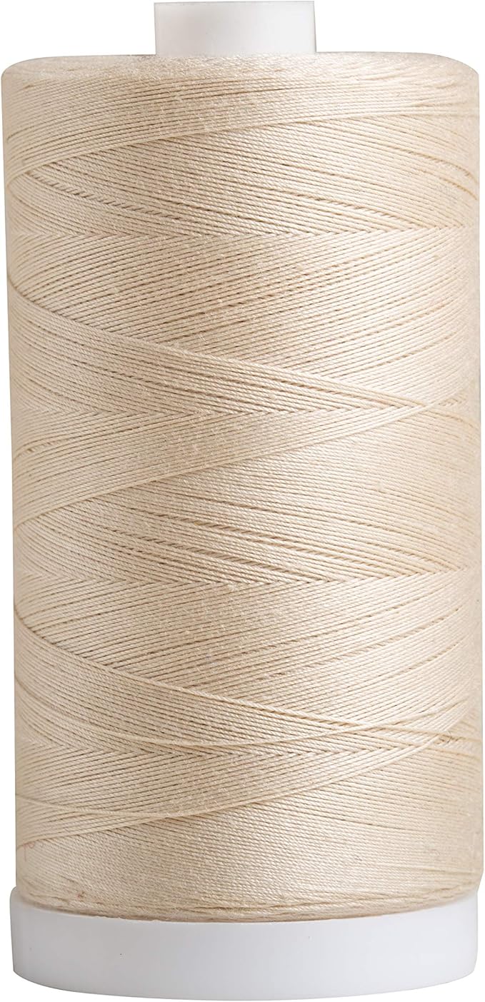 Connecting Threads Ivory 100% Cotton Thread for Sewing, Quilting, and Crafting - 50-Weight - 1200 Yard Large Spool (Cream)