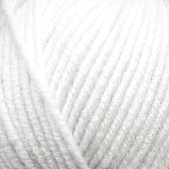 Estako Star-Worsted Yarn - 75% Acrylic 25% Wool - Soft Medium Weight #4-100g (3.52oz) - 170m (186yds) - Crochet & Knitting Yarn (40187 - White)