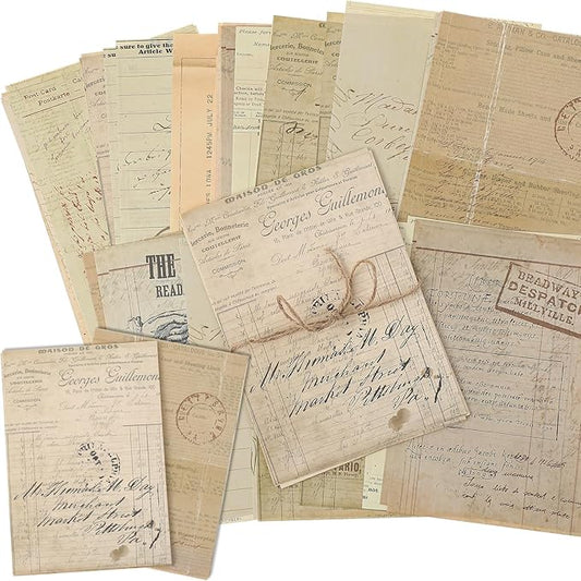 Zonon 114 Pieces 2 Sets Junk Journal Pages Vintage Pack Craft Paper Junk Journal Vintage Paper for Albums Planner Decorative Crafts Embellishment Supplies (Memory List)