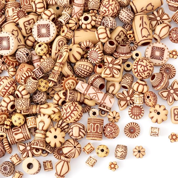 Cheriswelry Assorted Acrylic Beads Vintage Beads Bracelet Making Set Flat Round Butterfly Tube Bead Colorful Aesthetic Bead Spacers 9-30mm for Necklace Phone Lanyard Jewelry Making (100G)