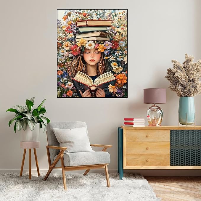 Axquilon Paint by Numbers Kit for Adults Beginner-Girl Adult Paint by Number Kits on Canvas, Easy Adults' Paint-by-Number Kits Oil Painting for Gift Home Wall Decor 16x20in