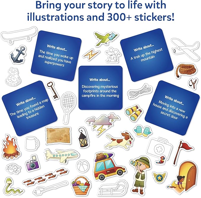 Skillmatics Storybook Art Kit - Create Adventure Stories, DIY Craft & Writing Kit with 300+ Stickers, Scrapbooking & Journal Activity, Easter Gifts for Kids Ages 5, 6, 7, 8, 9, 10