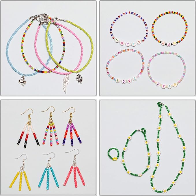 Bala&Fillic Size 3mm Seed Beads About 7200pcs in Box, 8/0 Glass Seed Beads for Making Bracelet Necklace Earring Jewelry (About 300pcs/Color, 24 Colors)