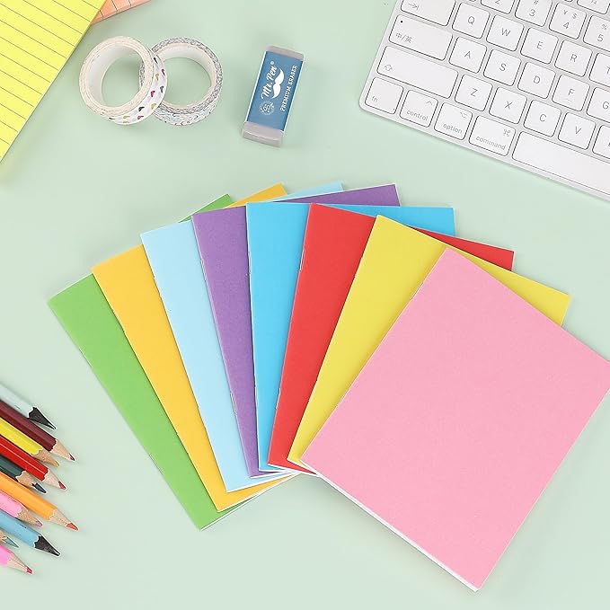 Mr. Pen- Colorful Blank Books, 4.2 x 5.5 Inches, 32 Pages, 8 Pack, Blank Notebooks for Kids, Mini Notebooks for Kids, Mini Journal for Students, Blank Journal for Kids, Unlined Notebook, Kids Journal