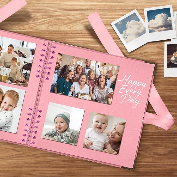 Scrapbook Album 10x10 Inch - Hardcover Kraft Paper Photo Album with 80 Pages, Memory Book for Wedding, Anniversary, Family, Christmas, Baby Shower, Ideal for Preserving Precious Moments