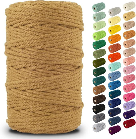 Nook Theory Macrame Cord - 5mm 109 Yards Cotton Rope, 3mm 4mm Yarn, String for Crafts, Perfect for Macrame Wall Hanging and Boho Decorations (Oatmeal)