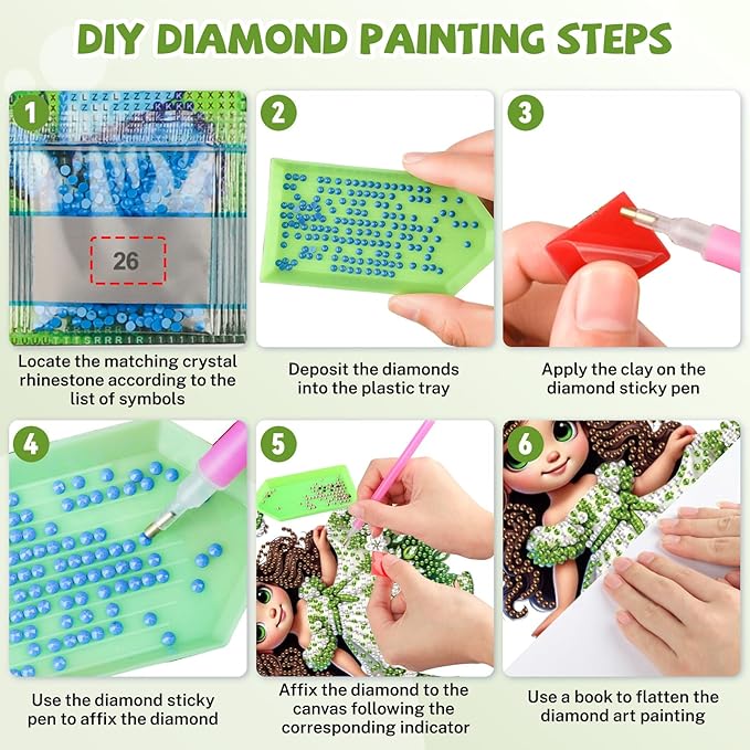 Bowetile Forest Fairy Diamond Art Hanging Kits for Adults, Diamond Art Suncatchers Cartoon Girl, 5D Special Shape Diamond Painting Pendant Window Ornament Gifts for Home Wall Door Garden Decor