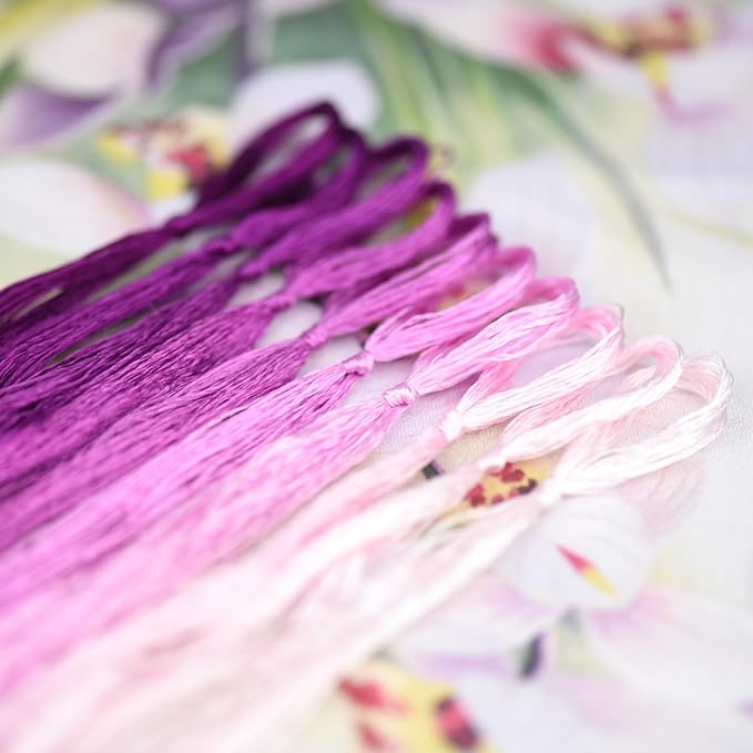 Natural 100% Silk Thread, Handmade Embroidery Thread Silk Floss 10 Colors 110m Each (65)