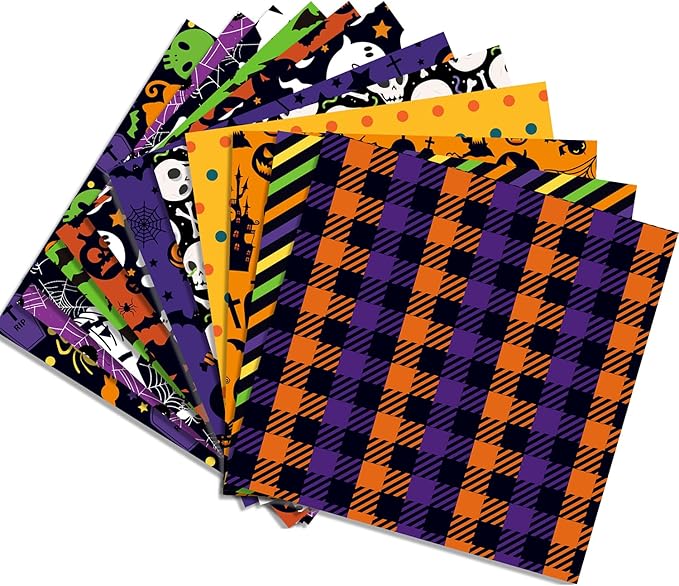YASMEN Double-Sided Scrapbook Paper Pad, 12x12 Halloween Designer Paper Pad for Card Making, Journals, Planner, DIY Envelopes, Greeting Cards, Decorative Art Craft -24 Sheets