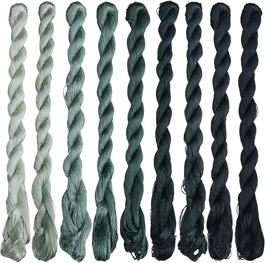 Natural 100% Silk Thread, Handmade Embroidery Thread Silk Floss 9 Colors 110m Each (43)