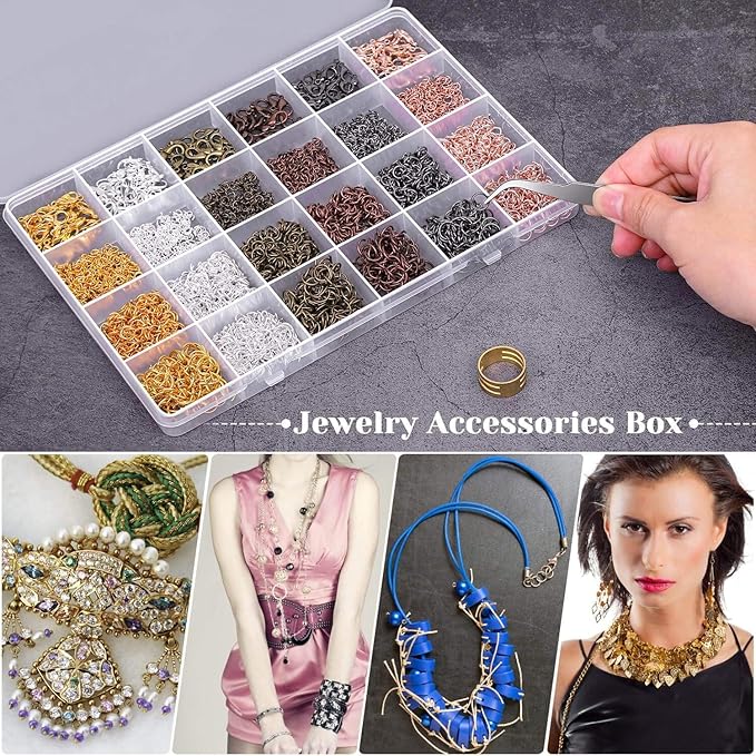 Jump Rings, Cridoz 2340Pcs Open Jump Rings and Lobster Clasps Jewelry Making Supplies Kit for Necklace and Jewelry Repair