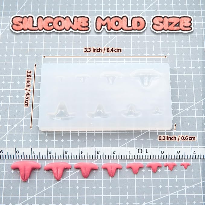 Nuvretk 8 Cute Silicone Molds for Needle Felting - Cat Nose Shapes for Stuffed Animals, DIY Crafts, and Accessories (Triangle)