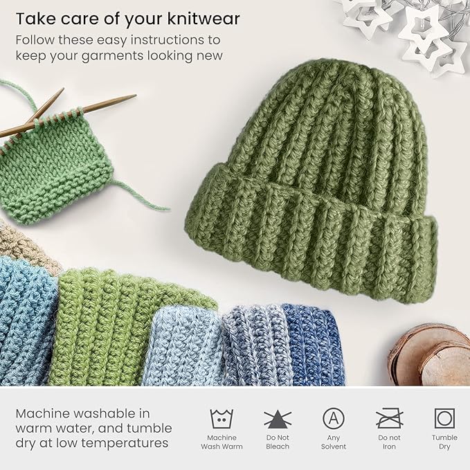 ARTEZA Acrylic Yarn for Crocheting, 4 x 200-g Skeins of Worsted Yarn for Knitting, Mossy A602, Knitting & Crochet Supplies