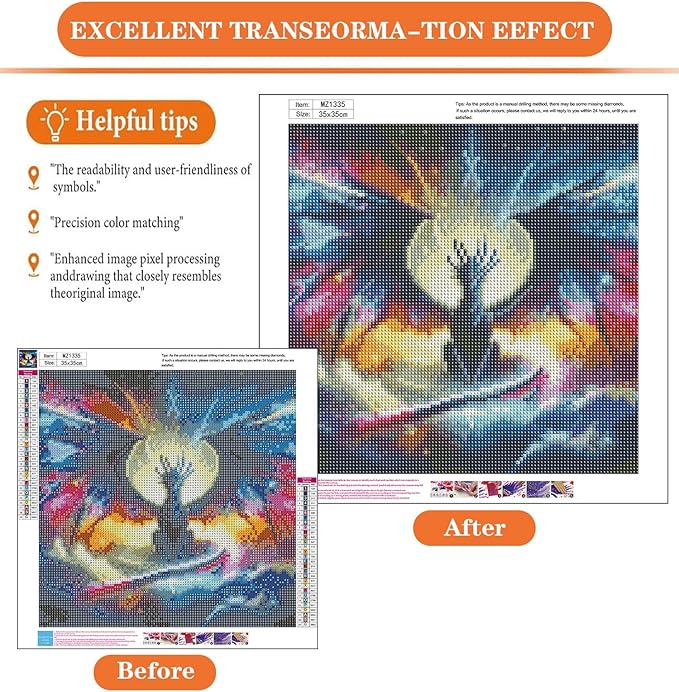 igoodom Dragon Diamond Art Kits for Adults, Starry Sky Dragon Diamond Painting Kit, Full Drill Round Diamond Art Kits, DIY Gem Art and Crafts for Home Wall Decor Gift 14x14inch