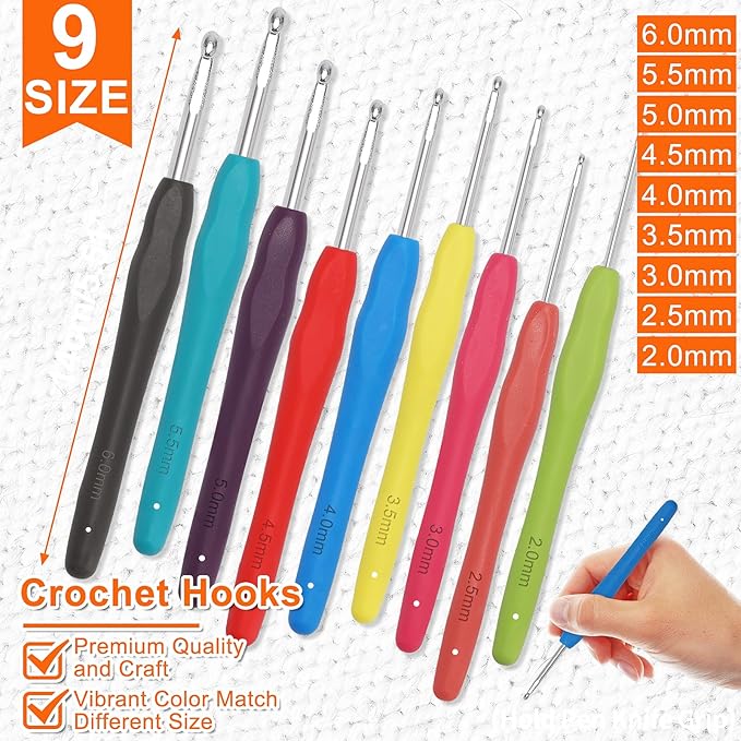 XSEINO Crochet Kit with Crochet Hooks Yarn Set - Premium Bundle Includes 40 Colors Crochet Yarn Balls, Crochet Kit, Accessories Kit, Crochet Bag and Lot More - Starter Pack for Beginners