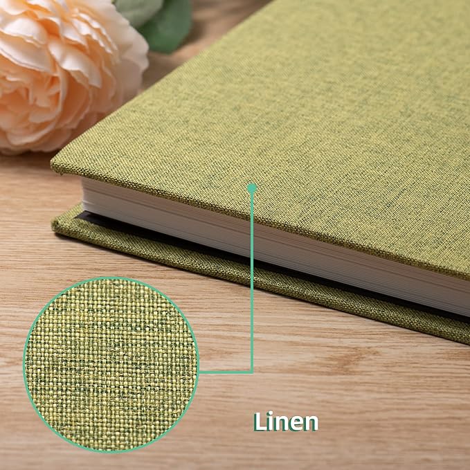 Large Photo Album Scrapbook, Holds 4x6, 8x10 Pictures, Self-Adhesive Pages for Baby, Wedding, Travel & Family Memories, Includes Metallic Pen & Scraper, DIY Memory Book for Gifts 11" X 10.8" 60 Pages