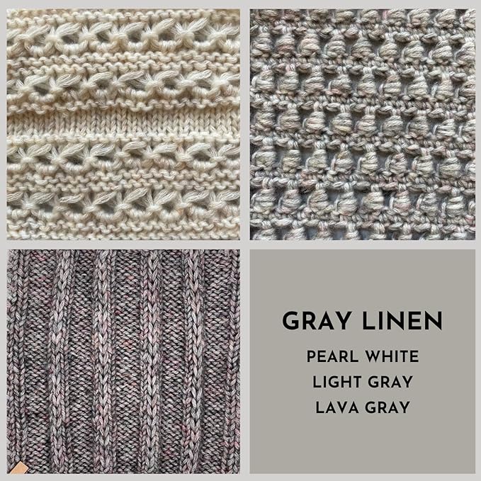 Cotton to The Core Worsted Weight Yarn for Crocheting, 3-Pack (654Yds / 300G), Free Patterns, Beginners Friendly - Soft Cotton Yarn for Knitting - #4 Medium Worsted Weight - Gray Linen