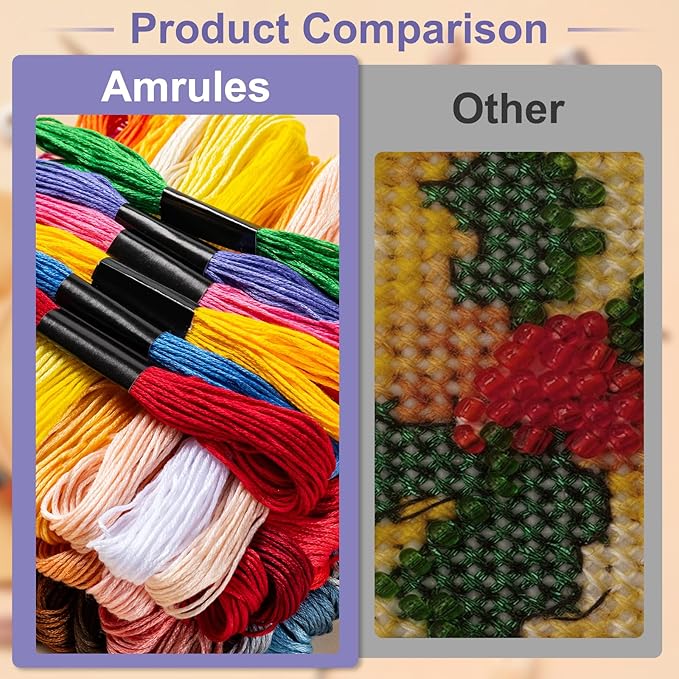 Friendship Bracelet String, 60 Skeins Cross Stitch Thread, 344.5 Inch Cotton Embroidery Floss, Hand Embroidery Thread for DIY Sewing and Embroidery Crafts Making