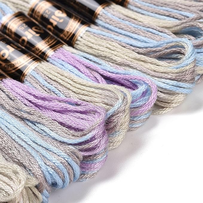 FASHEWELRY 10 Skeins Embroidery Floss Thread 0.5mm Dyed Cross Stitch Floss 6-Ply Lilac Friendship Bracelet String for Jewelry Making Bracelets Sewing Knitting Stitching Craft DIY