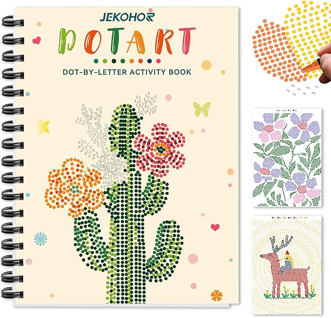 Dot Art for Adults-Coloring Book with 30 Patterns for Relaxation and Stress Relief- Dot-by-Letter-Art Meditations,Adult Coloring Books,Activity Book for Adults,Womens,Teens(Not Including Marker)