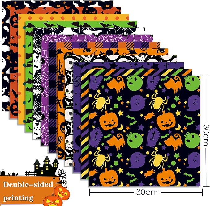 YASMEN Double-Sided Scrapbook Paper Pad, 12x12 Halloween Designer Paper Pad for Card Making, Journals, Planner, DIY Envelopes, Greeting Cards, Decorative Art Craft -24 Sheets