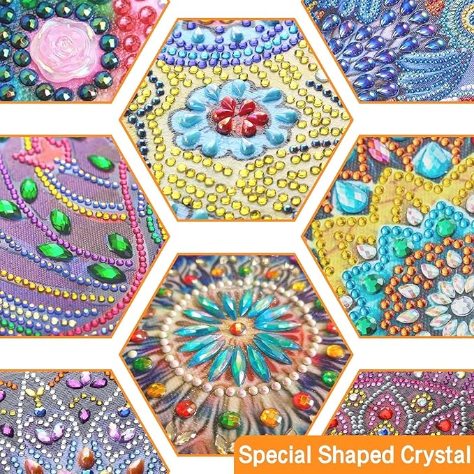 Ginfonr Diamond Painting Kits Hanging Pendant, Lavender Diamond Art Kits for Adults, Special Shaped Rhinestone Records Diamond Art, Double Sided Home Hanging Kits for Garden Wall Window (8 x 8inch)