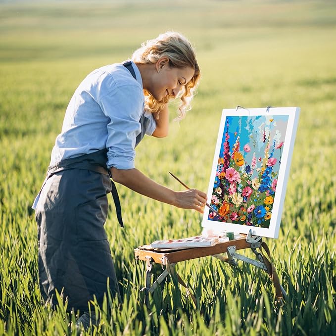 NPCSWXQ Wild Flowers Paint By Numbers Kit for Adults Beginners, Floral Adult Paint by Number Kits On Canvas, DIY Acrylic Painting Crafts Number Artist Paint Kit for Home Wall Decor Gifts 16x20Inch
