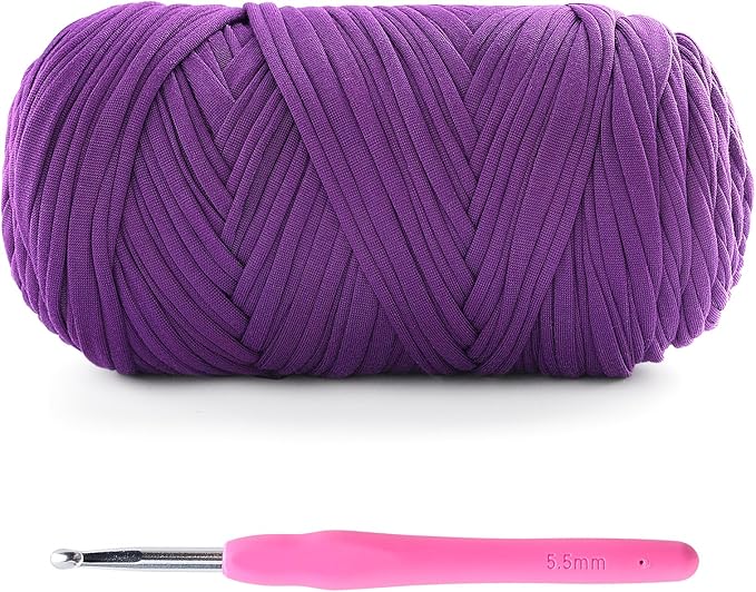 T-Shirt Yarn for Crochet - 400g/131 Yards Elastic Fabric - Violet