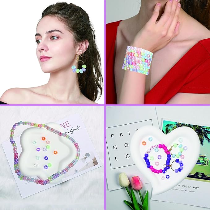 lis hegensa pony beads bulk,kandi beads for necklace jewelry making hair braiding,bracelets making kits,hair bead,bracelet plastic bead for crafts braids girls(24 color,1000pcs)