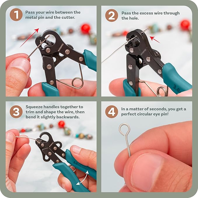 The Beadsmith Original One Step Looper – Create and Trim Consistent 3 mm Loops for Jewelry Making, Use With 24-18g Craft Wire (Patented)