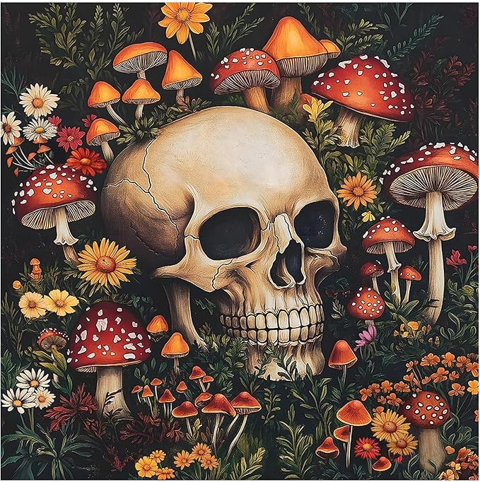 Paint by Numbers for Adult, Skull Paint by Numbers Kit for Adults Beginners, DIY Acrylic Painting on Canvas for Home Wall Art Decor 16x16Inch
