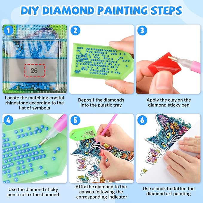 Bowetile Colorful Cat Diamond Art Hanging Kits for Adults, 5D Special Shape Diamond Painting Cats Window Pendant Kits, Animal Gem Art Suncatchers Ornament for Home Garden Wall Decor
